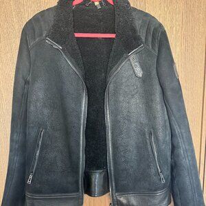 Belstaff Mens Black Shearling Coat